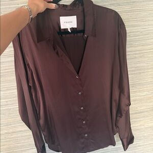 Frame 100% Silk Long-Sleeved Blouse